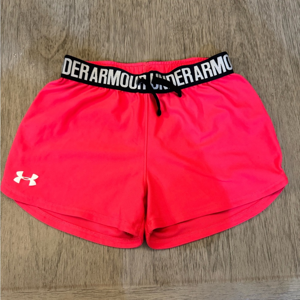 Under Armour Girls Shorts Hot Pink Size Med